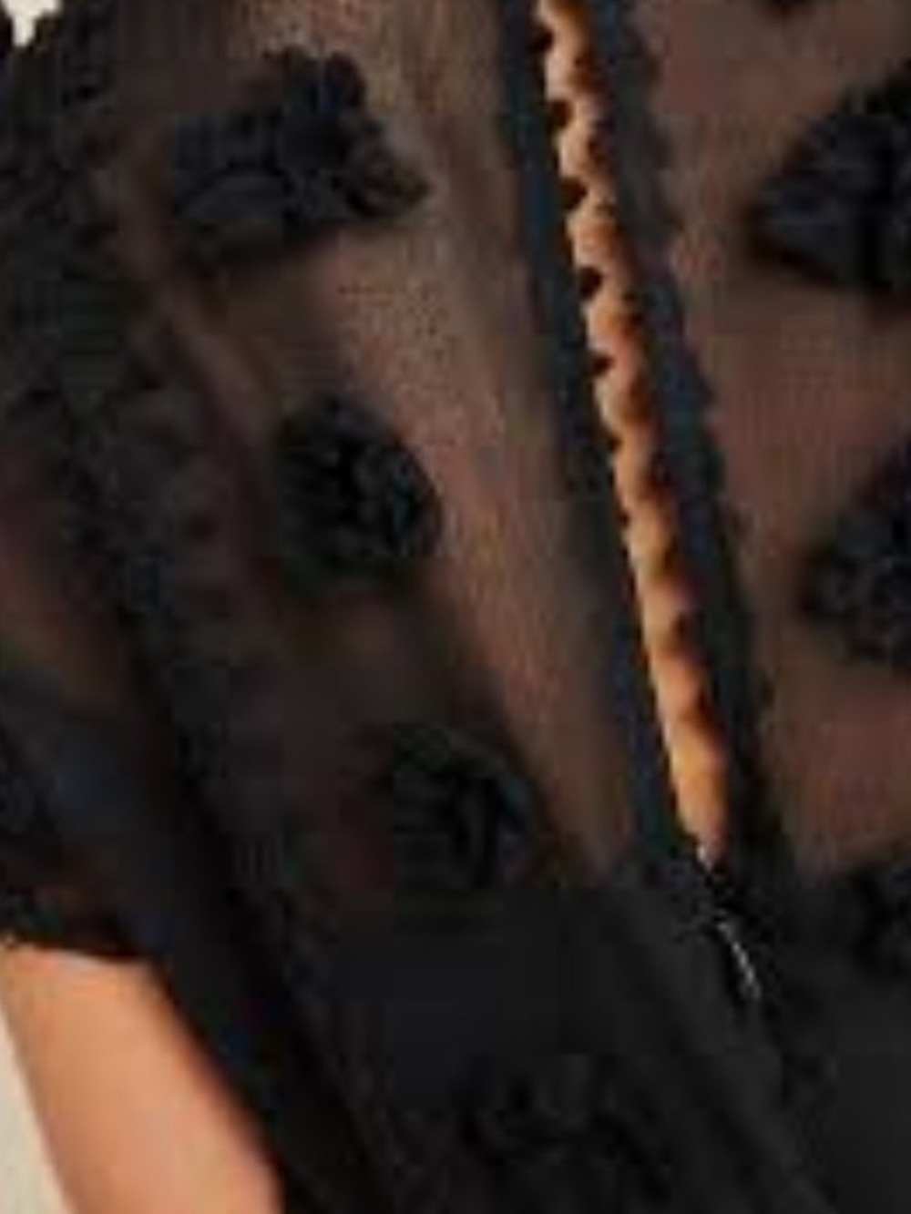 Anthropologie Black Appliqué Mesh Fit-and-Flare Mini Dress - Picture 3 of 5